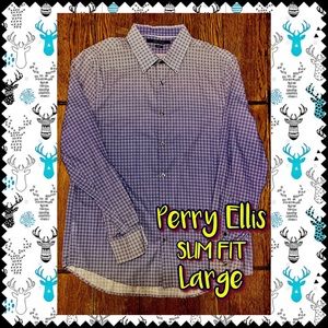 Men’s Perry Ellis Button Up Shirt~Large
